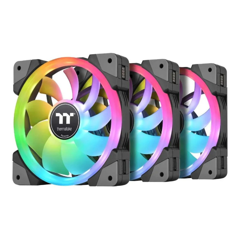 Thermaltake SWAFAN EX12 RGB PC Cooling Fan TT Premium Edition (3-Fan Pack) - Black - مراوح